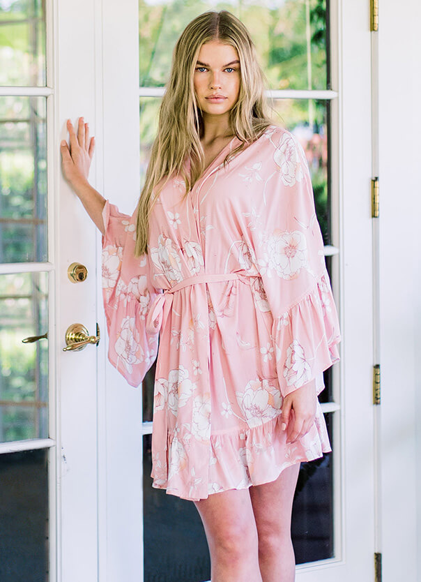 pink bridesmaid dressing gown